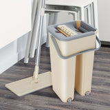 Mop and Bucket Set Floor Mop and Bucket System Set, 360° Flat Squeeze Microfiber Mop Home Floor Tiles Cleaning with 4 Wet Dry Cleaning Buckets for Floor Cleaning