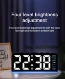 Innovative LED Digital Alarm Clock with Atmosphere Light & Date Display - USB Powered, Adjustable Brightness, Flat Crown Shape, Multi-Functional Home Decor Cloc