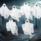 Halloween Hanging Ghosts Light Up Warm LED Light Indoor Outdoor Front Porch Yard Scary Cute Halloween Ghost Decor Gifts