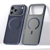Luxury Alloy Lens Frame Matte Magsafe Case For iPhone 17 Air 17Pro 17Pro Max Translucent Hybrid Magnetic Shockproof Hard Cover