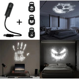Halloween Decorations 360° Rotatable Skull Led Night Light With Interchangeable Projection Pattern Usb Powered Halloween Product