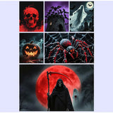 Halloween Decorations 360° Rotatable Skull Led Night Light With Interchangeable Projection Pattern Usb Powered Halloween Product