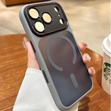 With Camera Control Butoon Case for iPhone 16 17 Pro Max Magsafe Case for iPhone 17 Air 16 Plus Business Slim Matte Armor Cover