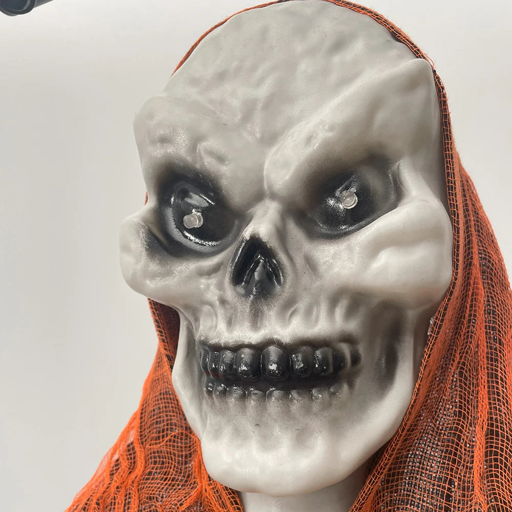 2PCS Halloween Decorations Party Hanging Skull Skeleton Ghost Ornament Horror Props Haunted Home Decoration Halloween Outdoor