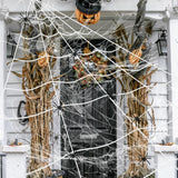Giant Spider Web Decoration - 7m, 30 Spiders for Halloween Outdoor Indoor Parties