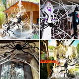 30cm/50cm/75cm/90cm/125cm/150cm/200cm Horror Halloween Giant Black Spider Decoration Haunted House Party Props Halloween Decor