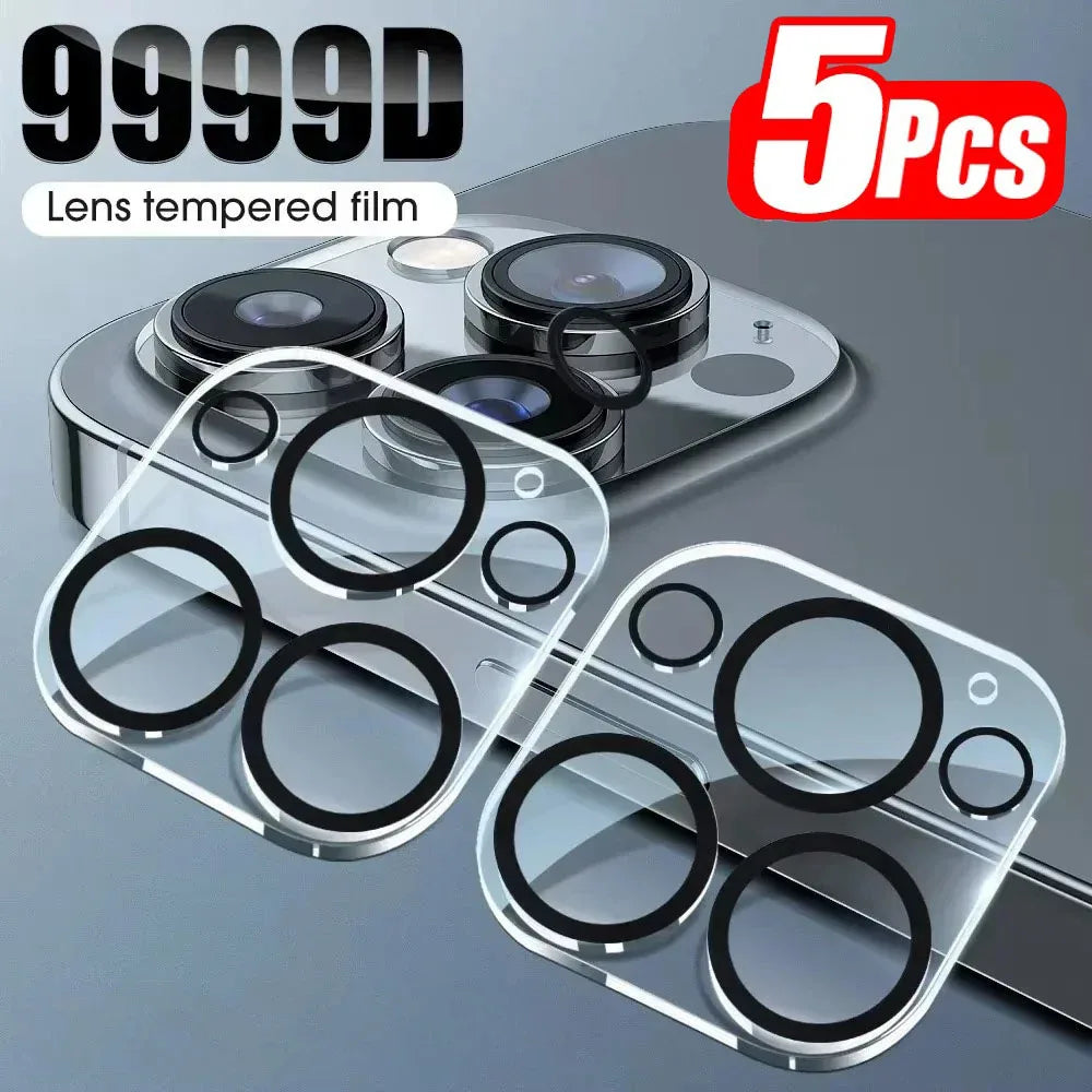 1-5 pieces tempered glass for iPhone 17 16 15 14 13 Pro Max Plus Mini camera lens protector black circle screen protector lens f