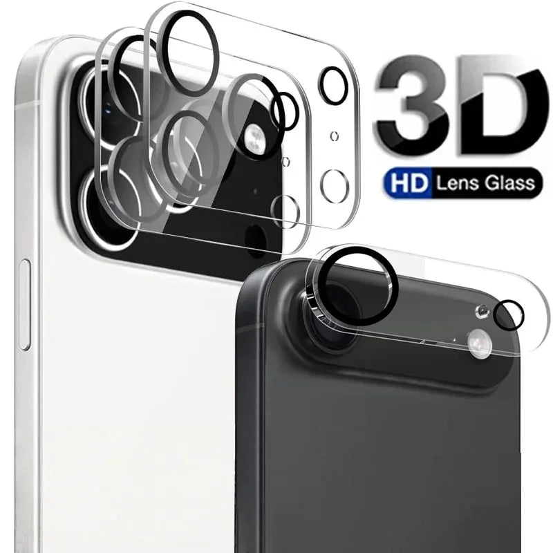 1-5 pieces tempered glass for iPhone 17 16 15 14 13 Pro Max Plus Mini camera lens protector black circle screen protector lens f