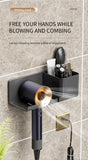 Hair Dryer Holder Wall Mounted Hair Straightener Dryer Hair Stand Bathroom Organizer Shelves Washroom Organization Shelves