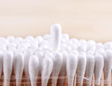 Cotton Swab Storage Box Double Head Cotton Buds Container Transparent Square Bamboo Cover Cotton Swab Toothpick Organize Box