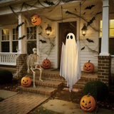 Halloween Hanging Swing Ghost Decor Thicken Spooky Ghost Ornament Battery Powered Cute White Ghost Swing for Porch Yard Trees