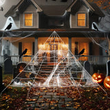 Giant Spider Web Decoration - 7m, 30 Spiders for Halloween Outdoor Indoor Parties