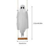 Halloween Hanging Swing Ghost Decor Thicken Spooky Ghost Ornament Battery Powered Cute White Ghost Swing for Porch Yard Trees