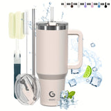 40oz BIGRD Stainless Steel Vacuum Insulated Tumbler with Double-Lid Design, Non-Slip Base, Dual Silicone Nozzles, and Handle - Leak-Proof Travel Mug for Hot & Cold Drinks, Ideal for Sports and Daily Us