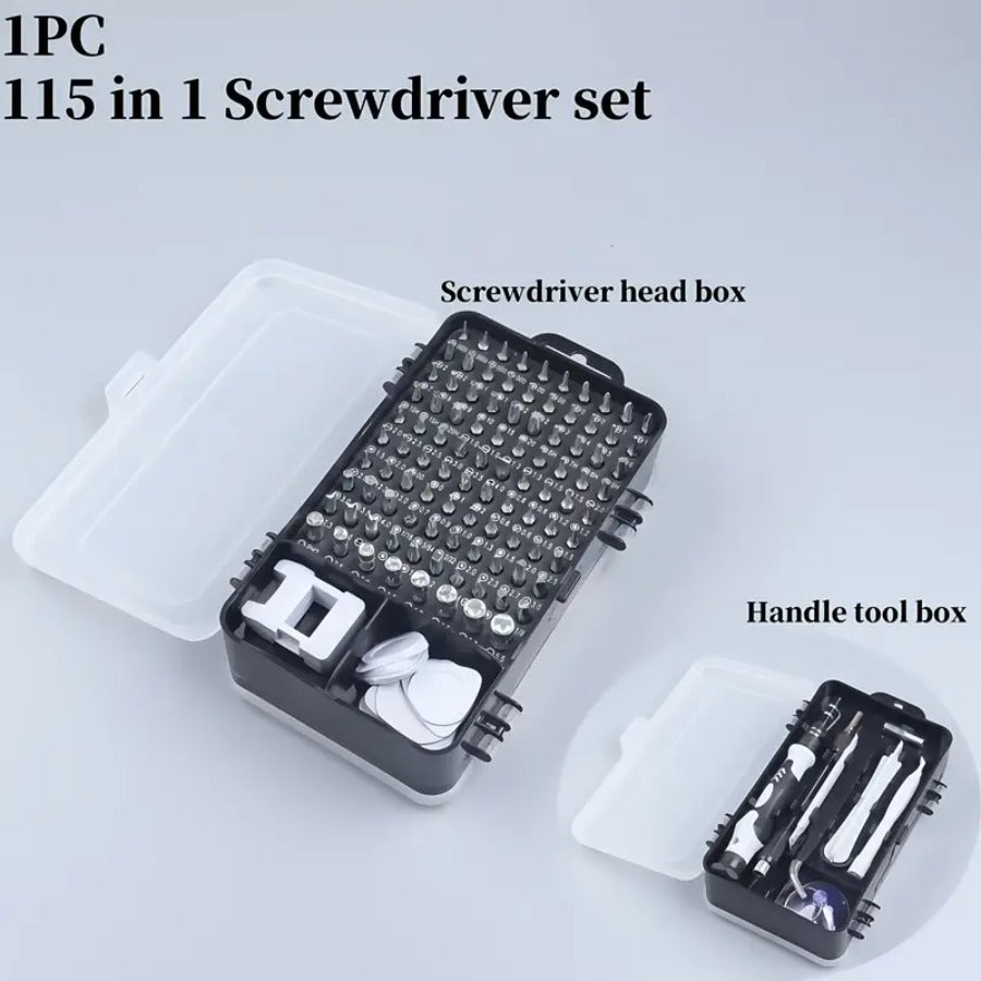 115-in-1 Screwdriver Set Precision, Metal, Magnetic, Manual Use Without Electricity, for Mobile Phones, Cameras, Clocks, Disassembly and Repair, Home Maintenance | Versatile Tool Kit | Durable Screwdriver Set