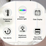 Innovative LED Digital Alarm Clock with Atmosphere Light & Date Display - USB Powered, Adjustable Brightness, Flat Crown Shape, Multi-Functional Home Decor Cloc