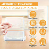 84/48-Pack (42/24 Containers And 42/24 Lids) Storage Boxes with Airtight Lids for Cereal Powder, Coffee Beans, And Corn Flakes, with Capacities of 2.8L, 2.4L, 2.0L, 1.6L, 1.4L, 1.2L, 0.8L, And 0.5L