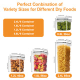 84/48-Pack (42/24 Containers And 42/24 Lids) Storage Boxes with Airtight Lids for Cereal Powder, Coffee Beans, And Corn Flakes, with Capacities of 2.8L, 2.4L, 2.0L, 1.6L, 1.4L, 1.2L, 0.8L, And 0.5L