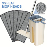 Mop and Bucket Set Floor Mop and Bucket System Set, 360° Flat Squeeze Microfiber Mop Home Floor Tiles Cleaning with 4 Wet Dry Cleaning Buckets for Floor Cleaning