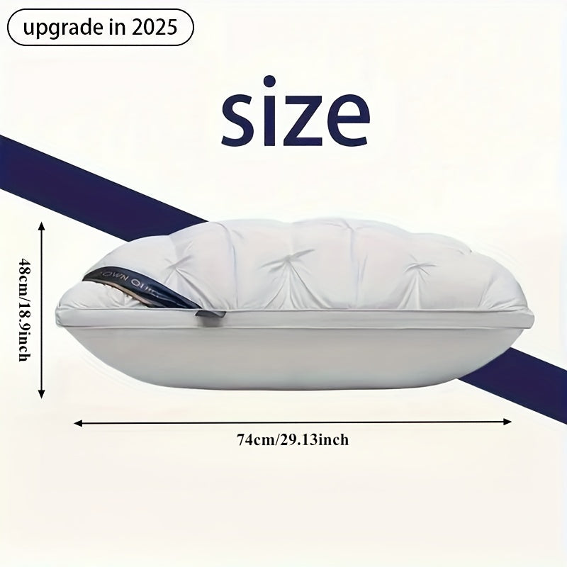 2025 NEW 1/2 Pack Hotel Quality Pillows, Supportive Filled Pillows, Sleep Pillows, Five-star Hotel Pillow Hotel Water-washed Home Adult Bed Pillow Core Dormitory Cervical Spine Fiber Pillow Core - Neck Support, Non-Collapse H