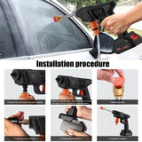 Cordless Portable Pressure Washer with 2 Batteries, 3000PSI Cordless Power Washer, 24V Battery Jet Wash for Car Garden Home Patio Driveways, 16.5ft Hose Included