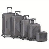 5pcs Luggage with Corner Protectors, 12/ 16/ 20/ 24/ 28-Inch, Durable Hard Shell, 360 Spinner Wheels, Multifunctional Large Capacity, Lightweight Travel Suitcase