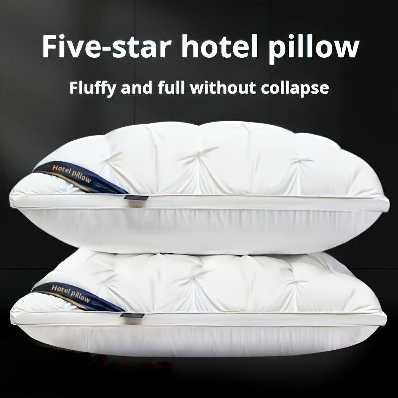 2025 NEW 1/2 Pack Hotel Quality Pillows, Supportive Filled Pillows, Sleep Pillows, Five-star Hotel Pillow Hotel Water-washed Home Adult Bed Pillow Core Dormitory Cervical Spine Fiber Pillow Core - Neck Support, Non-Collapse H