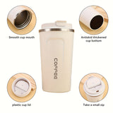 Vacuum Insulated Coffee Travel Mug, Leakproof Double-Layer Stainless Steel Reusable Insulated with Matte Finish - Keeps Hot/Cold Drinks for Hours, High-Quality Gift for Coffee & Tea Lovers, Durable Beverage Container, Essenti