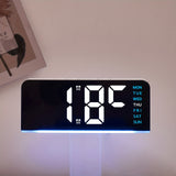 Innovative LED Digital Alarm Clock with Atmosphere Light & Date Display - USB Powered, Adjustable Brightness, Flat Crown Shape, Multi-Functional Home Decor Cloc