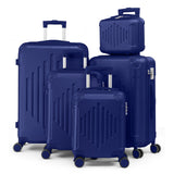5pcs Luggage with Corner Protectors, 12/ 16/ 20/ 24/ 28-Inch, Durable Hard Shell, 360 Spinner Wheels, Multifunctional Large Capacity, Lightweight Travel Suitcase