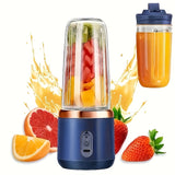 Portable 2-in-1 Blender and Juicer | 6 Blades, USB Rechargeable, Dual Cups - Perfect for Smoothies, Milkshakes & Iced Drinks - Ideal Gift for Valentine's Day, Thanksgiving, Halloween/Christmas, Mother’s Day