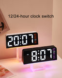 Innovative LED Digital Alarm Clock with Atmosphere Light & Date Display - USB Powered, Adjustable Brightness, Flat Crown Shape, Multi-Functional Home Decor Cloc