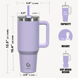 40oz BIGRD Stainless Steel Vacuum Insulated Tumbler with Double-Lid Design, Non-Slip Base, Dual Silicone Nozzles, and Handle - Leak-Proof Travel Mug for Hot & Cold Drinks, Ideal for Sports and Daily Us