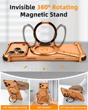 This Minimalist Phone Case Is Compatible with The Apple 17 Pro/17 Pro Max, Featuring a 360° Rotating Stand with an Aluminum Metal Frameless Design And Z-Shaped Bumper, Offering Shockproof Protection (Available in Black And T