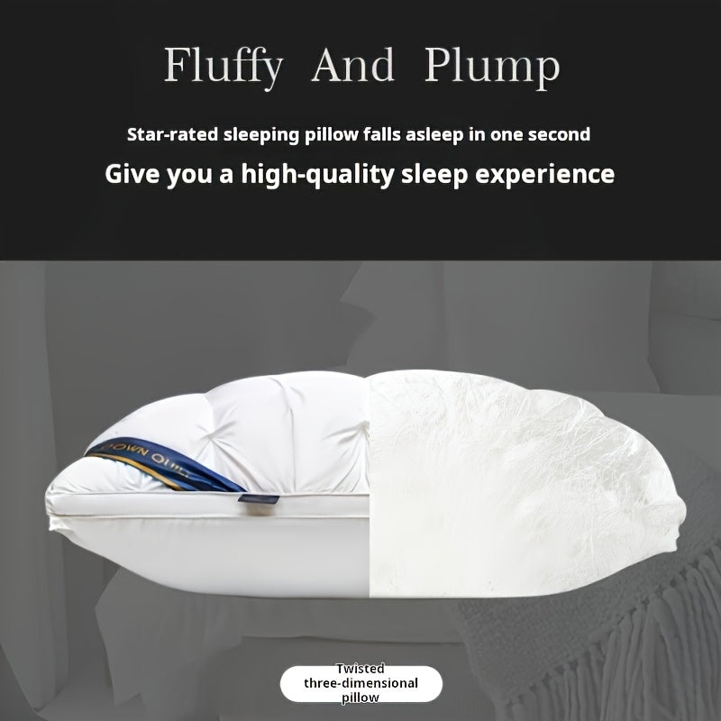 1/2/4pcs 3D Luxury Hotel Pillow Set - Deep Sleeping Massage Pillow Core, Moisture-Absorbing Breathable Polyester Bedding for Bedroom, Living Room