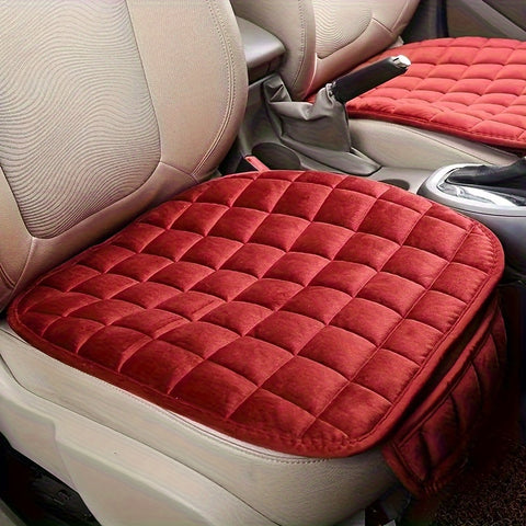 Car Seat Cushion - Soft, Breathable, Non-Slip, Lightweight, 1pc, Beige Quilted Design, Hand Washable