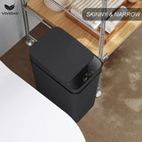 Smart Trash Can, Small Bin with Lid for Home Use, 10L Capacity, Suitable for Bedroom, Bathroom, Office, Living Room, Battery-Free, Smart Sensor Trash Bin, Electric Suction Automatic Waste Bin for Bathroom and Living Room