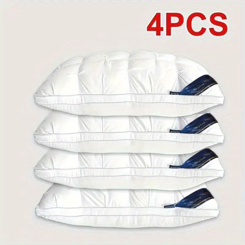 2025 NEW 1/2 Pack Hotel Quality Pillows, Supportive Filled Pillows, Sleep Pillows, Five-star Hotel Pillow Hotel Water-washed Home Adult Bed Pillow Core Dormitory Cervical Spine Fiber Pillow Core - Neck Support, Non-Collapse H