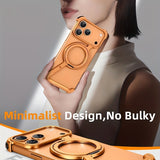 This Minimalist Phone Case Is Compatible with The Apple 17 Pro/17 Pro Max, Featuring a 360° Rotating Stand with an Aluminum Metal Frameless Design And Z-Shaped Bumper, Offering Shockproof Protection (Available in Black And T