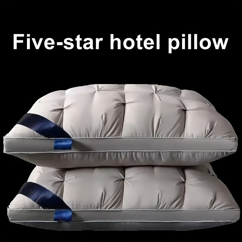 2025 NEW 1/2 Pack Hotel Quality Pillows, Supportive Filled Pillows, Sleep Pillows, Five-star Hotel Pillow Hotel Water-washed Home Adult Bed Pillow Core Dormitory Cervical Spine Fiber Pillow Core - Neck Support, Non-Collapse H