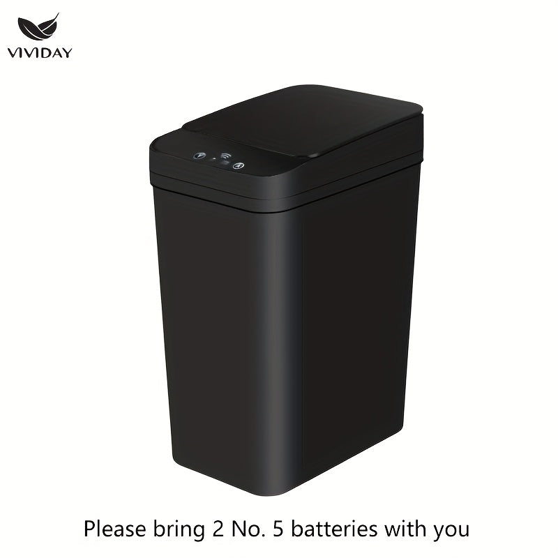 Smart Trash Can, Small Bin with Lid for Home Use, 10L Capacity, Suitable for Bedroom, Bathroom, Office, Living Room, Battery-Free, Smart Sensor Trash Bin, Electric Suction Automatic Waste Bin for Bathroom and Living Room
