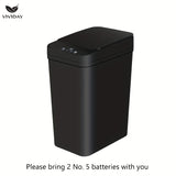 Smart Trash Can, Small Bin with Lid for Home Use, 10L Capacity, Suitable for Bedroom, Bathroom, Office, Living Room, Battery-Free, Smart Sensor Trash Bin, Electric Suction Automatic Waste Bin for Bathroom and Living Room