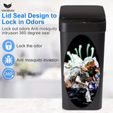 Smart Trash Can, Small Bin with Lid for Home Use, 10L Capacity, Suitable for Bedroom, Bathroom, Office, Living Room, Battery-Free, Smart Sensor Trash Bin, Electric Suction Automatic Waste Bin for Bathroom and Living Room