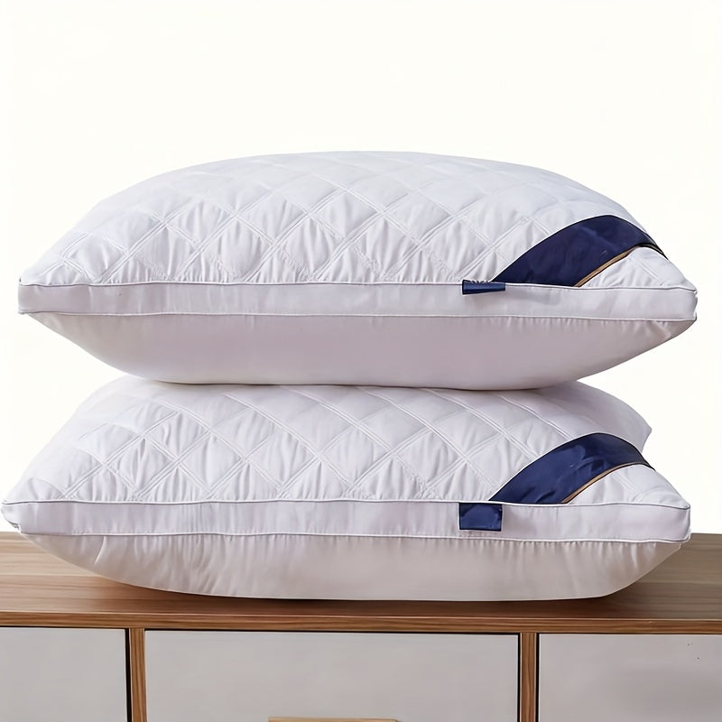 2025 NEW 1/2 Pack Hotel Quality Pillows, Supportive Filled Pillows, Sleep Pillows, Five-star Hotel Pillow Hotel Water-washed Home Adult Bed Pillow Core Dormitory Cervical Spine Fiber Pillow Core - Neck Support, Non-Collapse H