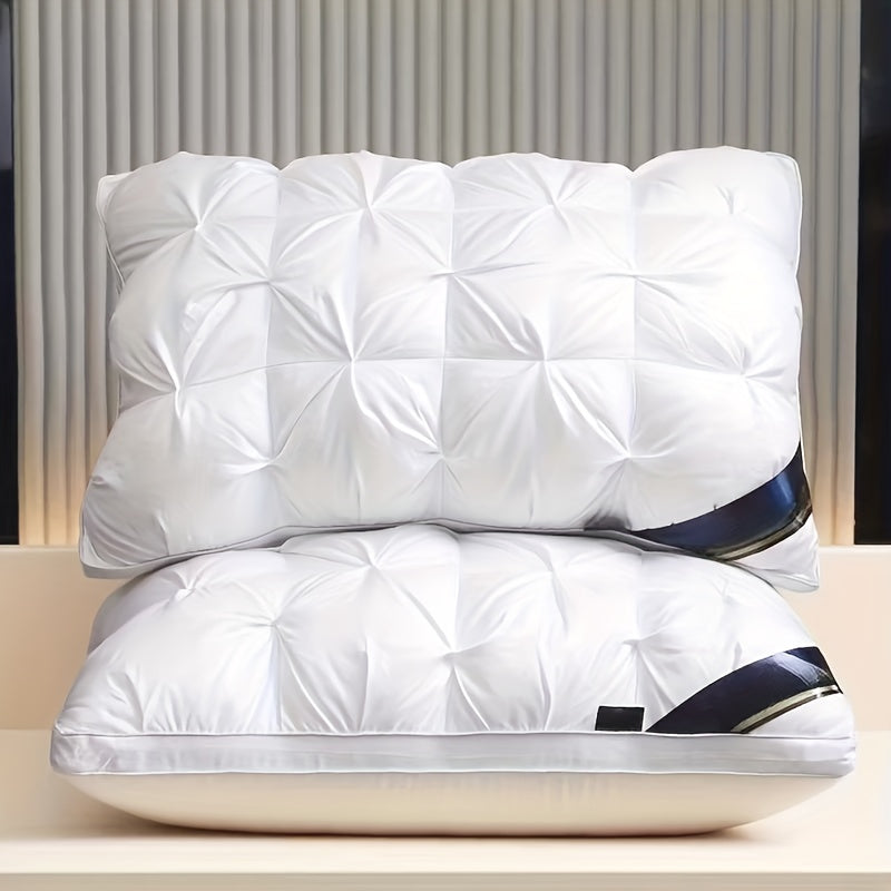 1/2/4pcs 3D Luxury Hotel Pillow Set - Deep Sleeping Massage Pillow Core, Moisture-Absorbing Breathable Polyester Bedding for Bedroom, Living Room