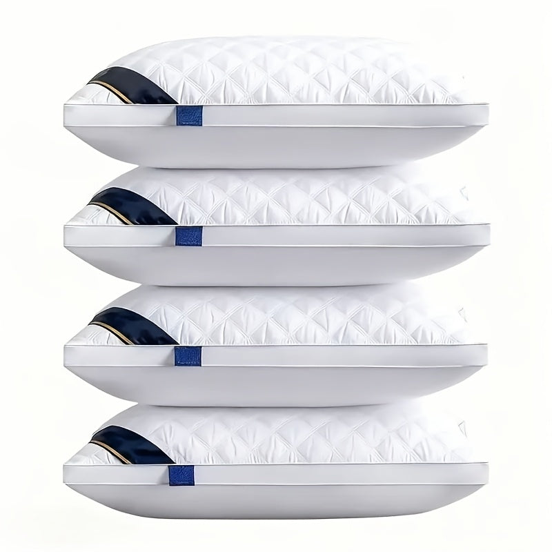 2025 NEW 1/2 Pack Hotel Quality Pillows, Supportive Filled Pillows, Sleep Pillows, Five-star Hotel Pillow Hotel Water-washed Home Adult Bed Pillow Core Dormitory Cervical Spine Fiber Pillow Core - Neck Support, Non-Collapse H